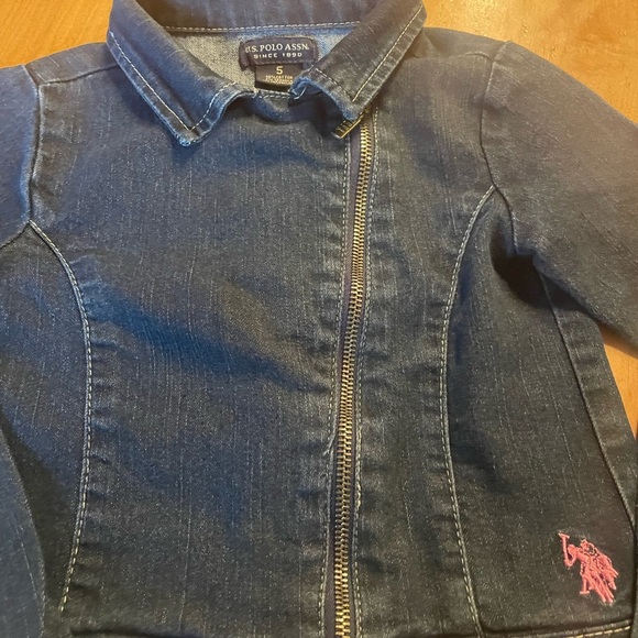 U.S. Polo ASSN. by Ralph Lauren Kids Denim Jacket - Blue off center front zip 5 - Picture 2 of 7